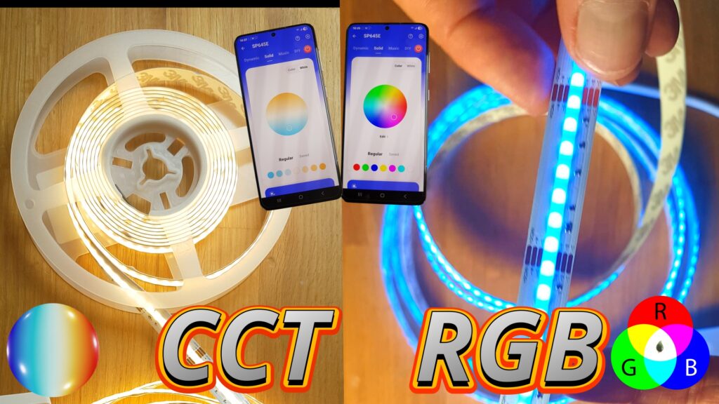 PAUTIX Ruban LED COB RGBWW/CW 5M Kit Dimmable RGB+2700K-6500K CCT Blanc Tunable Couleur Changement Bande Lumineuse LED avec APP Contrôle, Musique Sync pour Chambre Projets d'Éclairage à Domicile