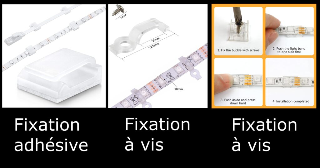 Comment recoller un ruban LED qui ne colle plus ? vous pouvez utiliser des fixations adhésives ou à vis pour coller une bande LED