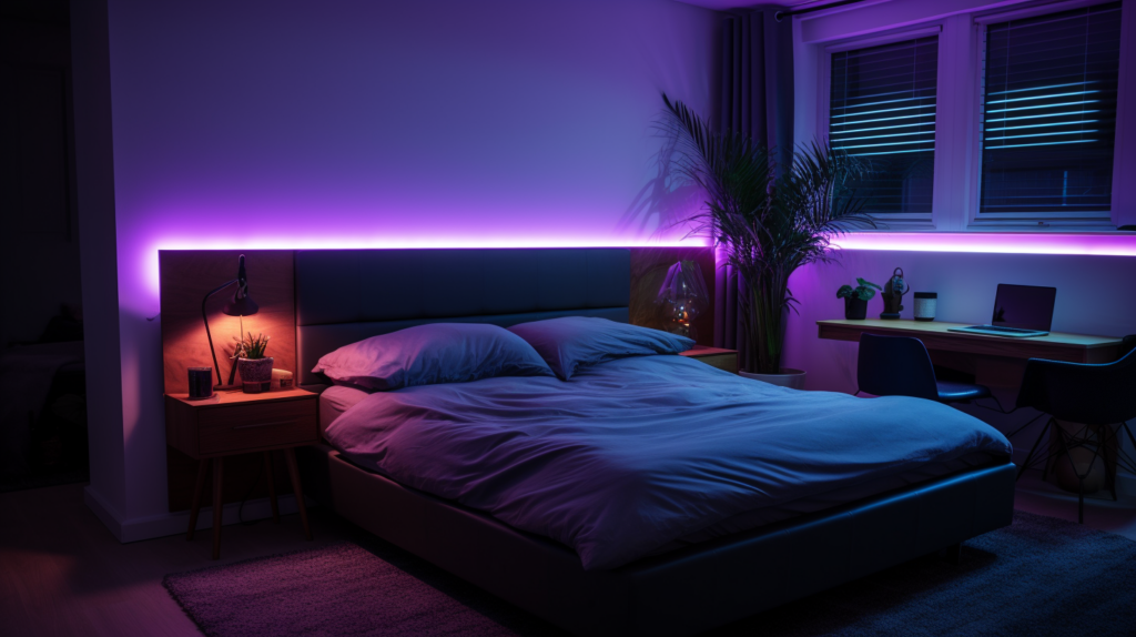 ruban led dans une chambre