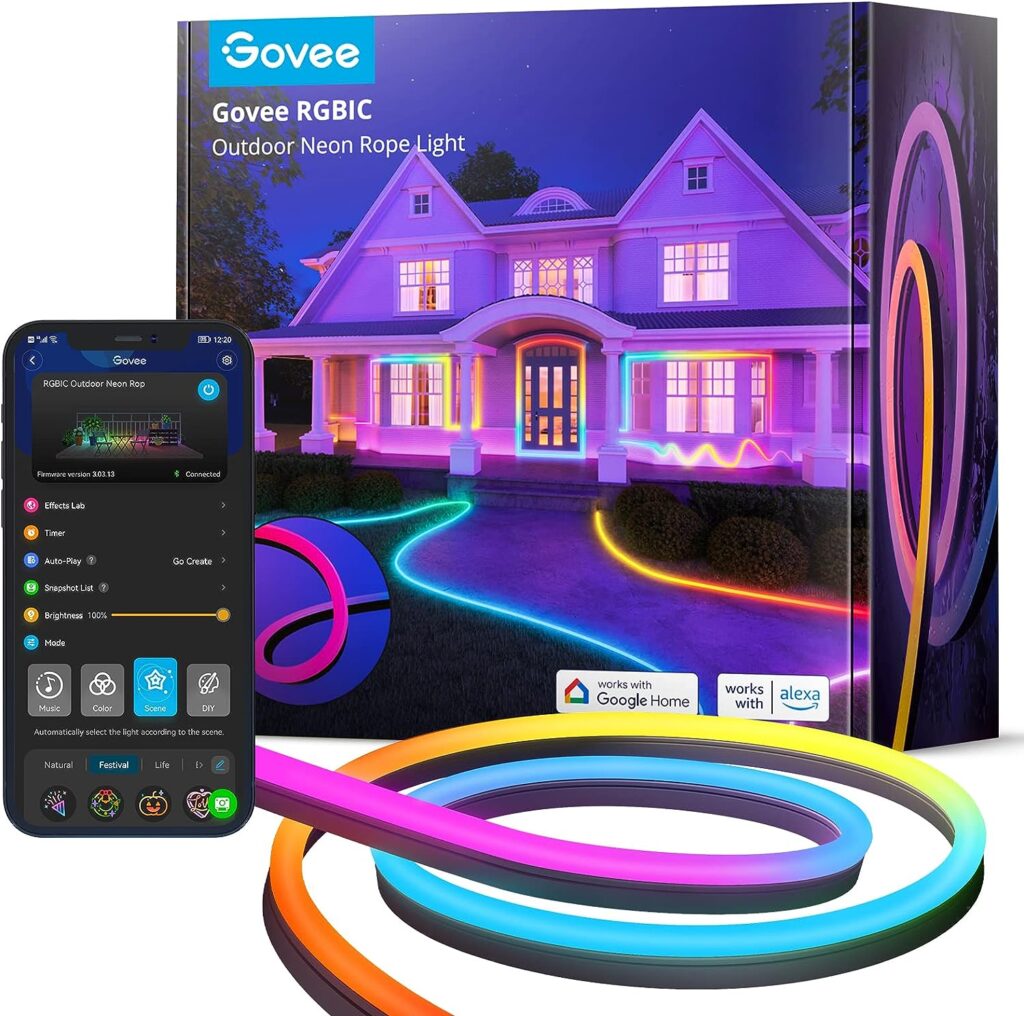 Govee Outdoor Neon LED Strip 10 m. Ruban LED pour l'extéreiur.