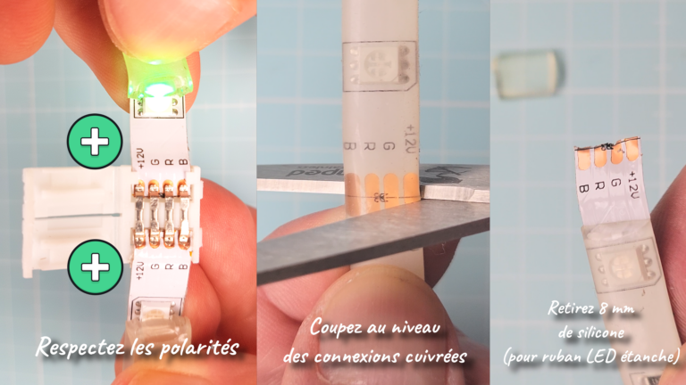 Comment couper un ruban LED et relier les rubans LED TUTO
