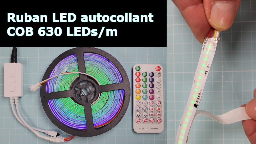 Ruban LED autocollant . Coller un ruban LED sur un mur en retirant progressivement la bande protectrice recouvrant la bande adhésive